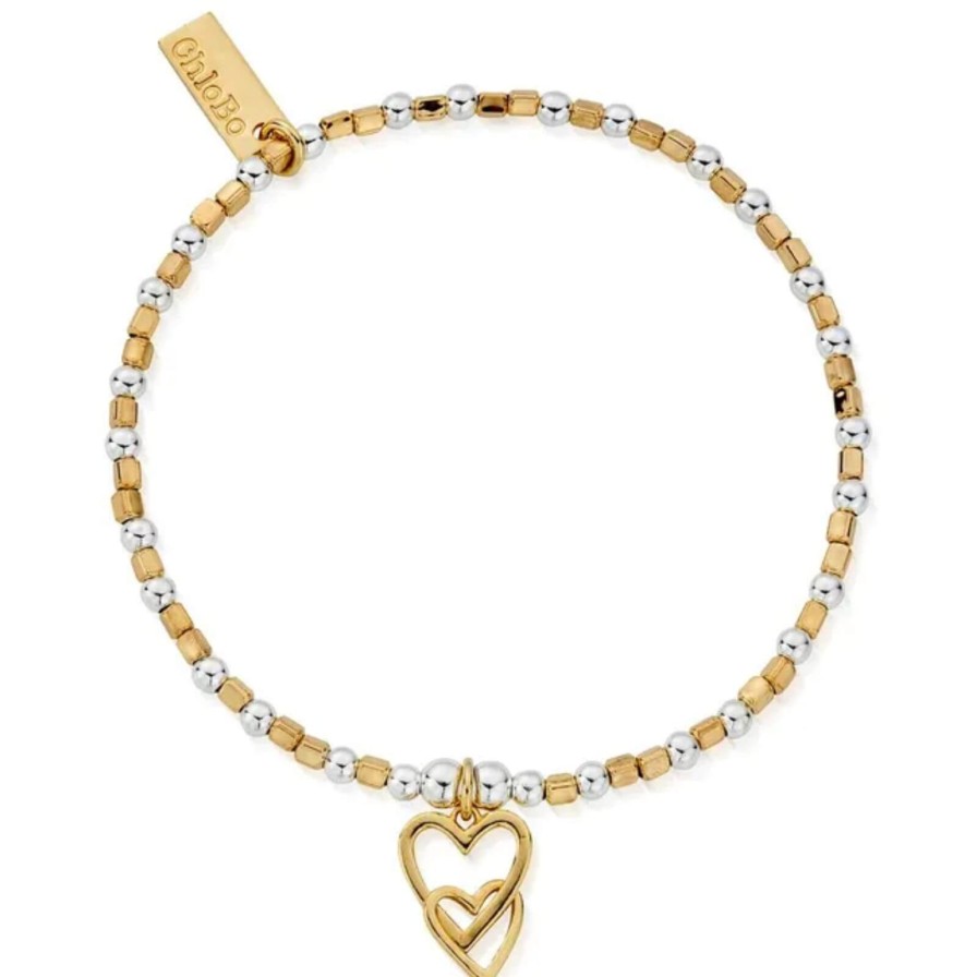 ChloBo Chlobo Interlocking Love Heart Bracelet - Two Tone Clearance