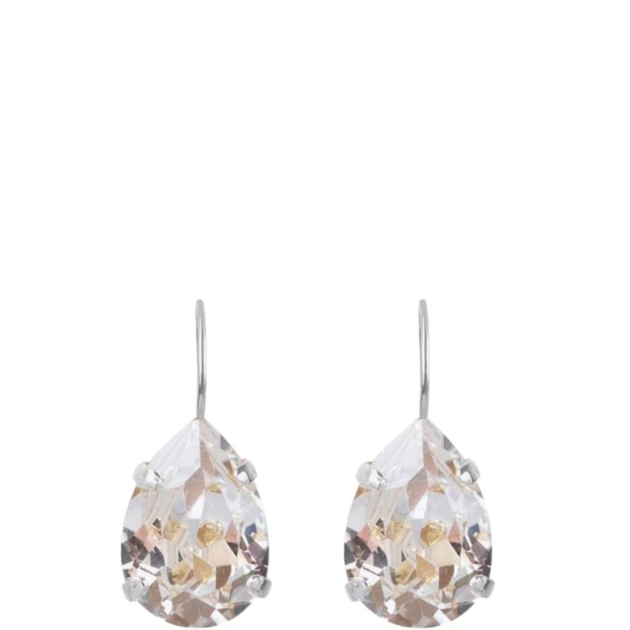 Caroline Svedbom Caroline Svedbom Silver Mini Drop Clasp Earring - Clear Crystal Hot