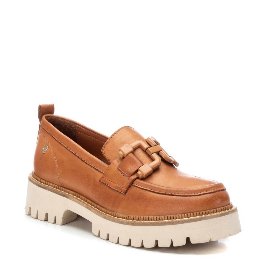 Carmela Carmela Tan Leather Cleated Sole Loafers Wholesale