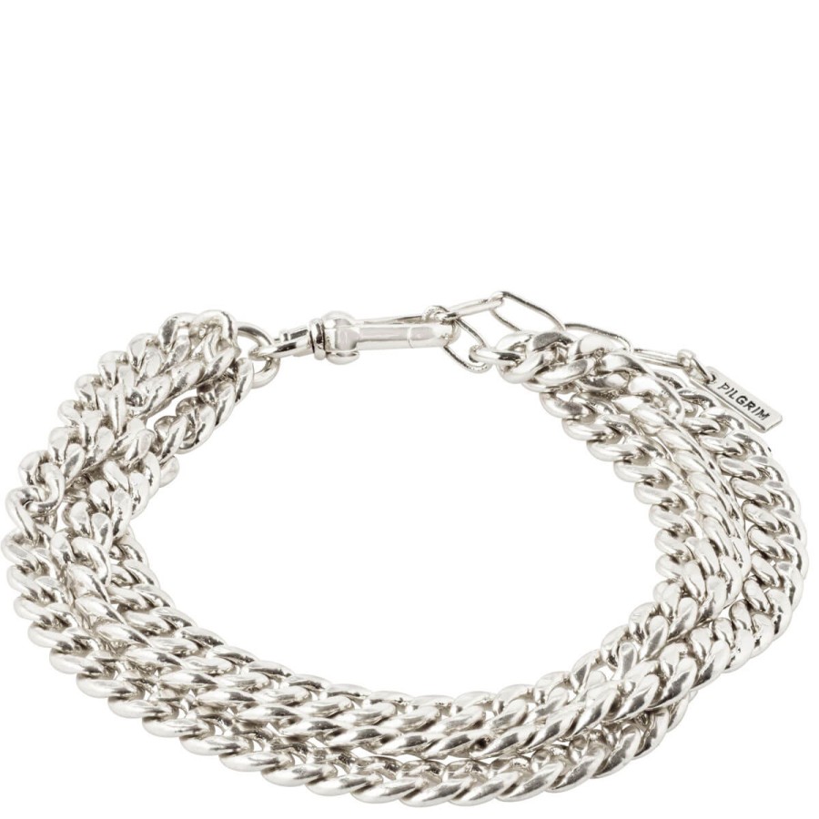 Pilgrim Pilgrim Authenticity Silver Curb Chain Bracelet Online