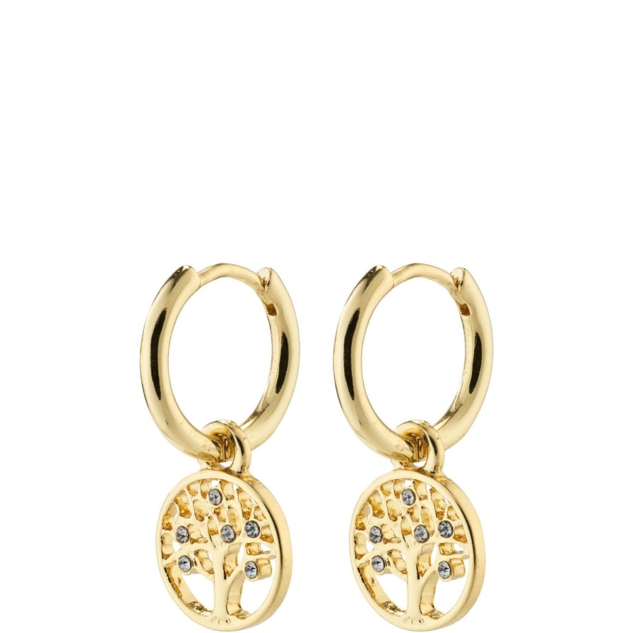 Pilgrim Pilgrim Iben Gold Tree Of Life Charm Hoop Earrings Wholesale