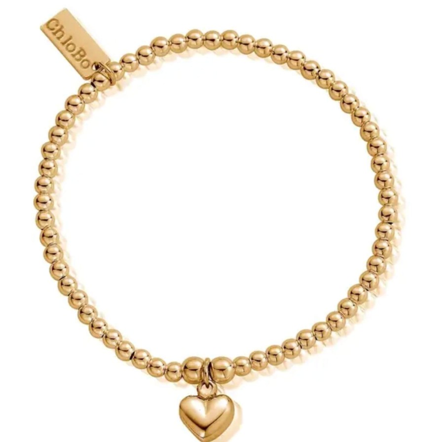 ChloBo Chlobo Cute Charm Puffed Heart Bracelet - Gold New