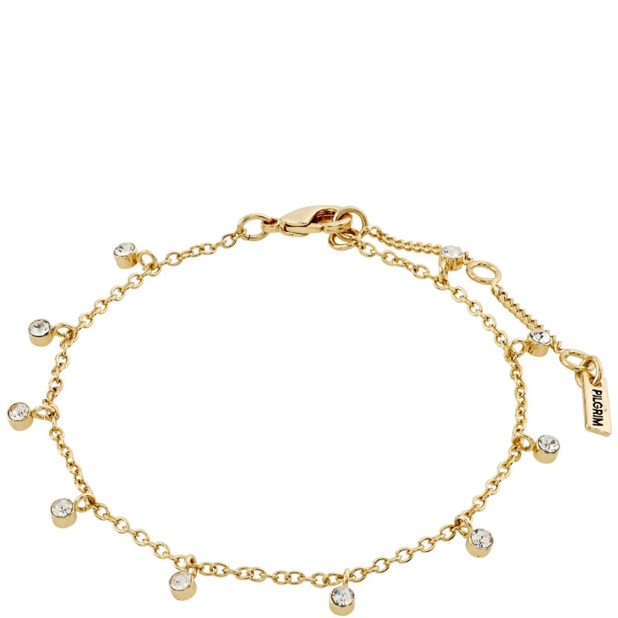 Pilgrim Pilgrim Maja Crystal Gold Dainty Bracelet Best