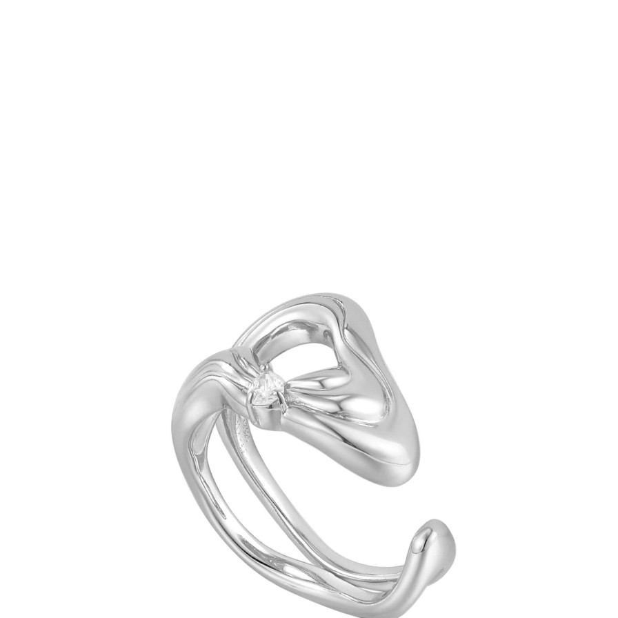 Ania Haie Ania Haie Taking Shape Silver Twisted Wave Wide Adjustable Ring Wholesale