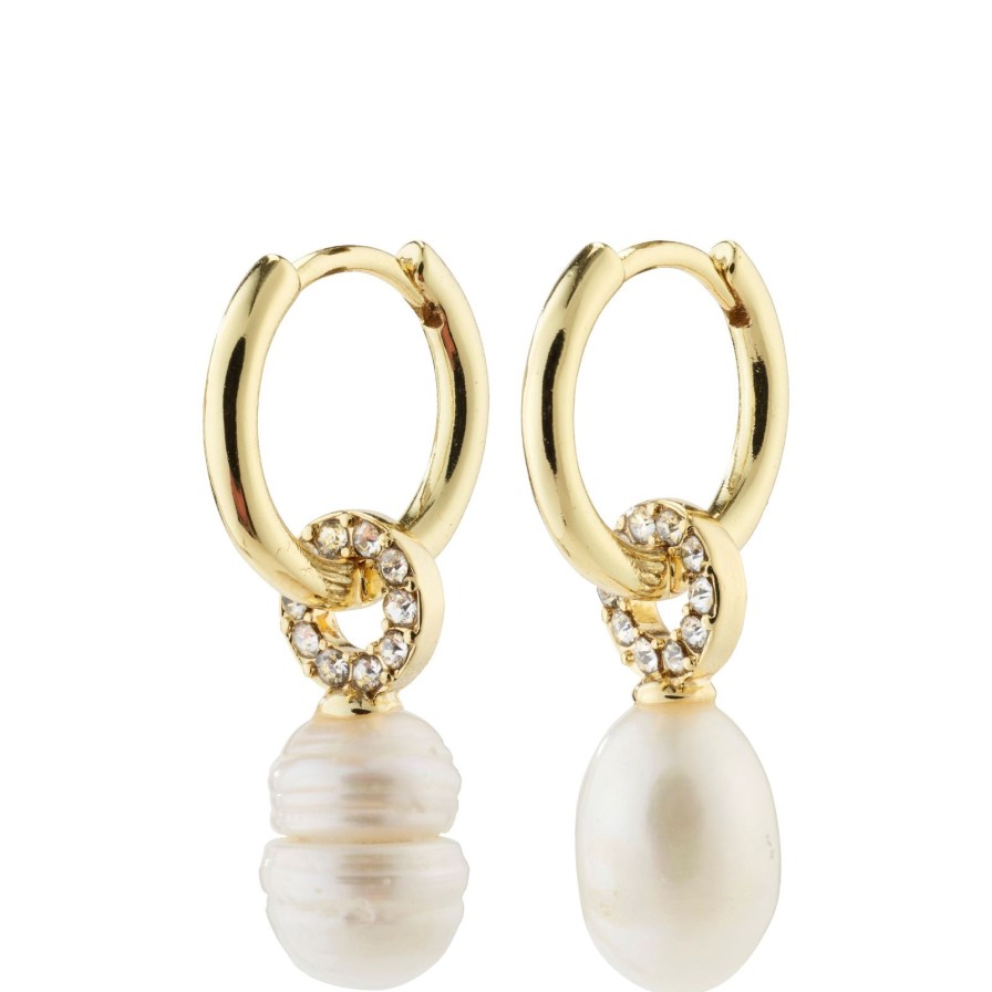 Pilgrim Pilgrim Baker Pearl Gold Drop Earrings Wholesale