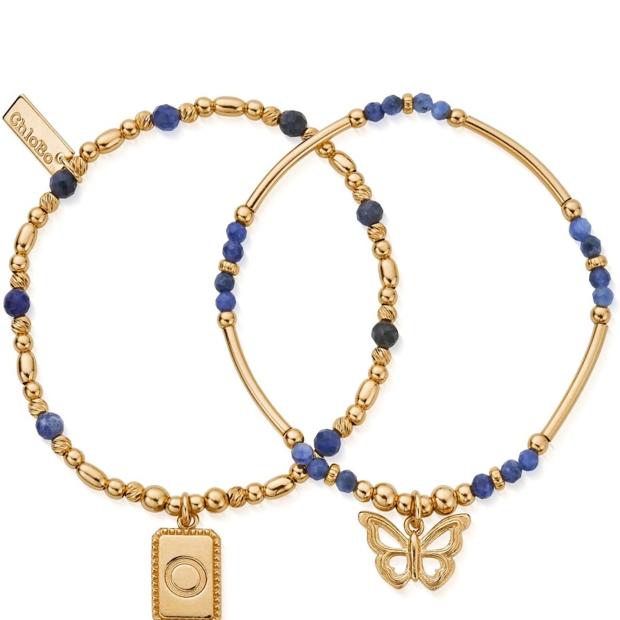 ChloBo Chlobo New Beginning Sodalite Bracelet Set - Gold Best