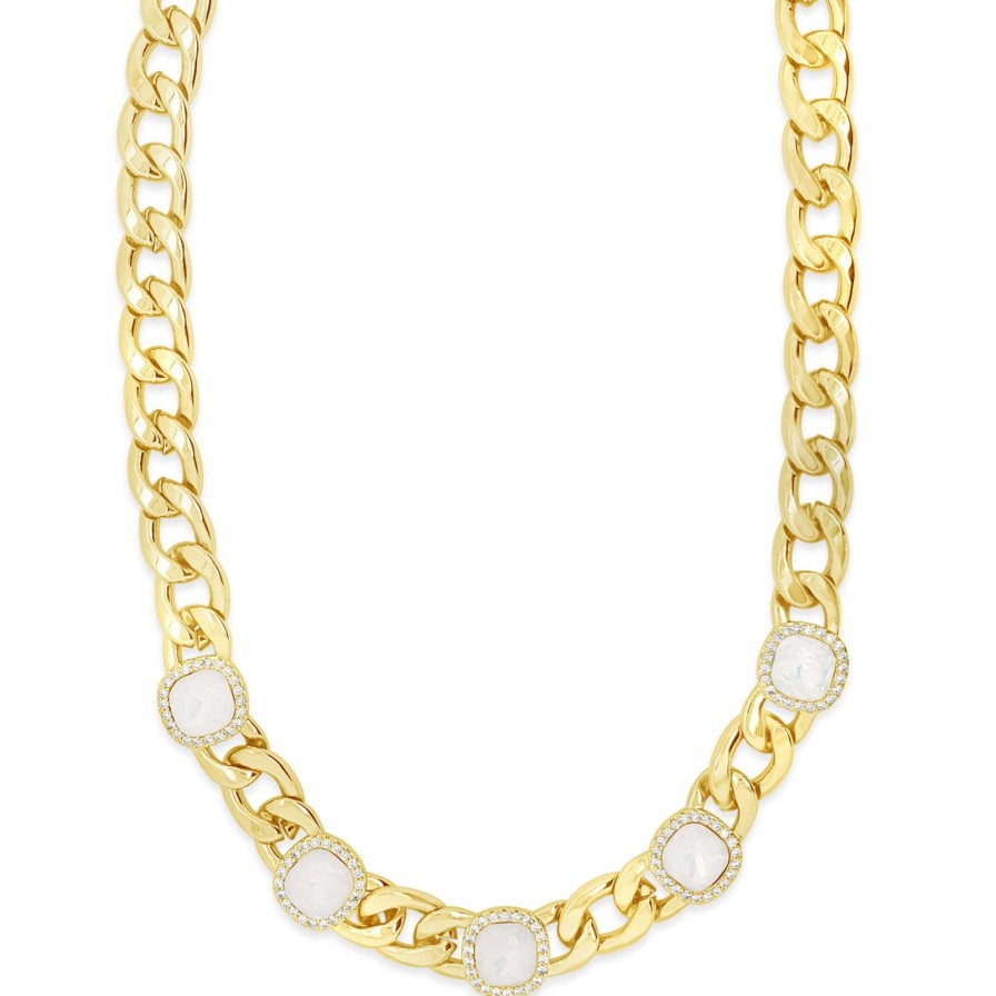 Absolute Absolute Gold & Opal Curb Chain Necklace Best