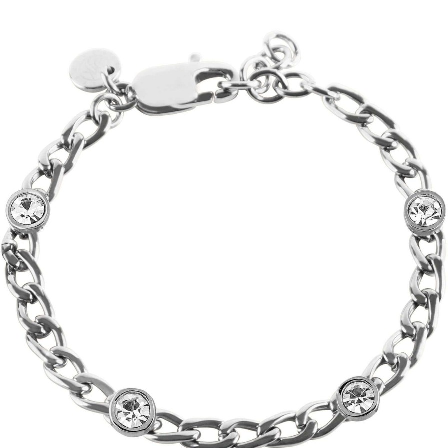 Dyrberg Kern Dyrberg Kern Livia Silver Curb Chain Bracelet - Clear Wholesale