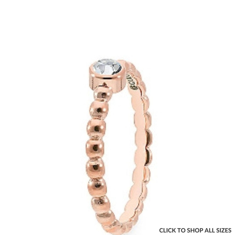 Qudo Qudo Matino Deluxe Rose Gold Ring - Clear Crystal Clearance