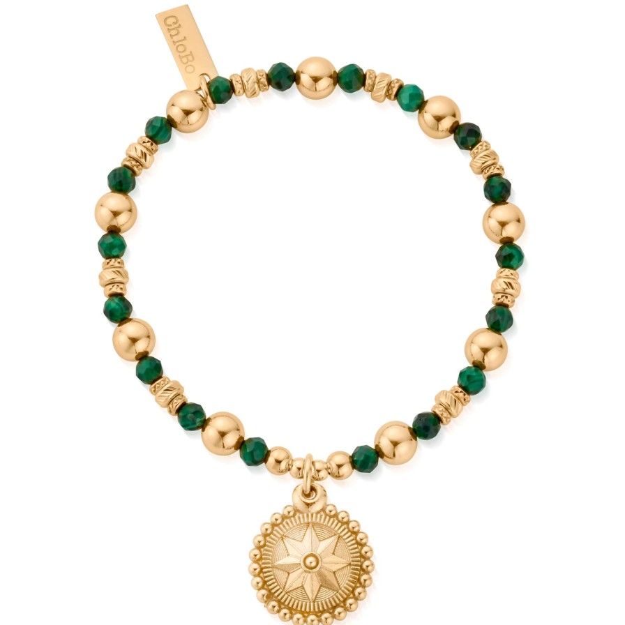 ChloBo Chlobo Wandering Free Malachite Bracelet - Gold Hot