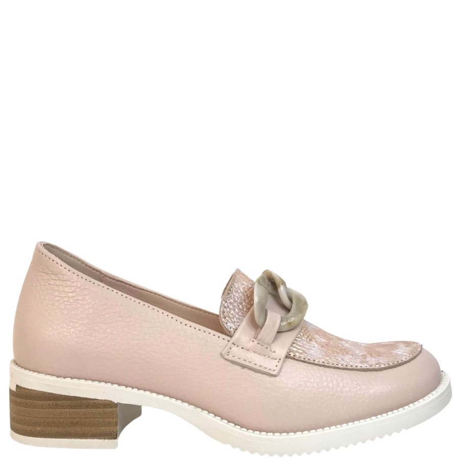 Jose Saenz Jose Saenz Pink Nude Leather Loafers Clearance