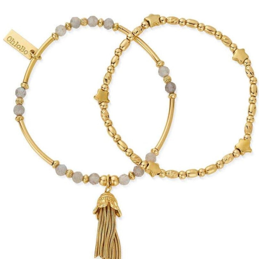 ChloBo Chlobo Wisdom & Guidance Bracelet Set - Gold Online