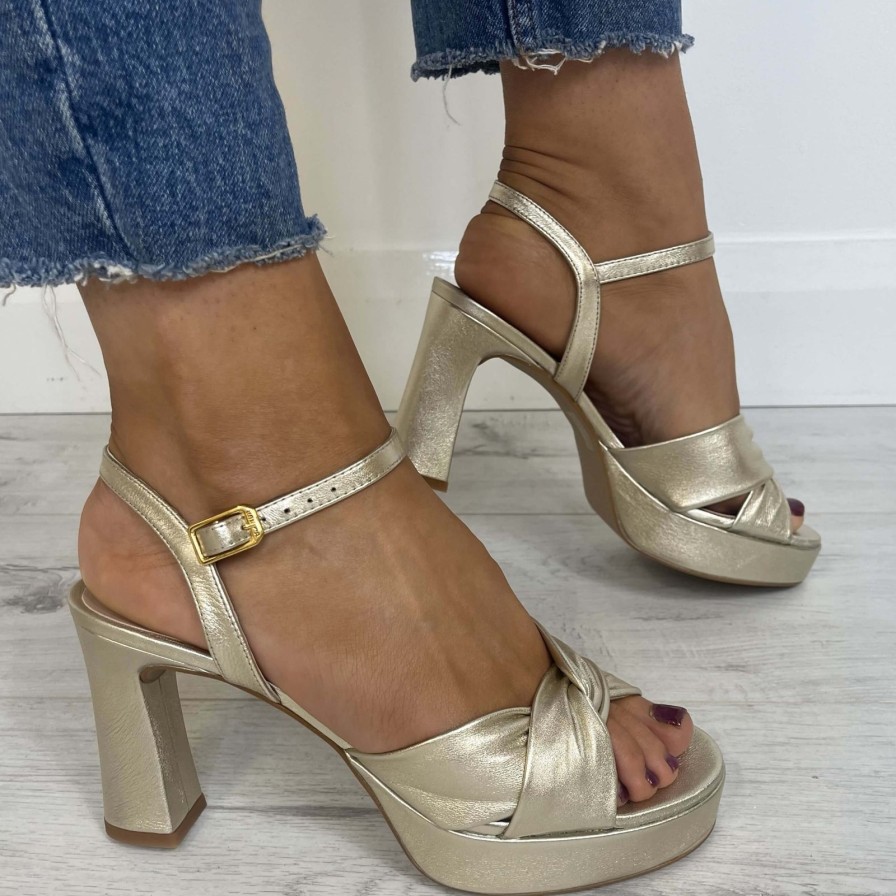 Unisa Unisa Onoa Gold Platform Sandals Wholesale