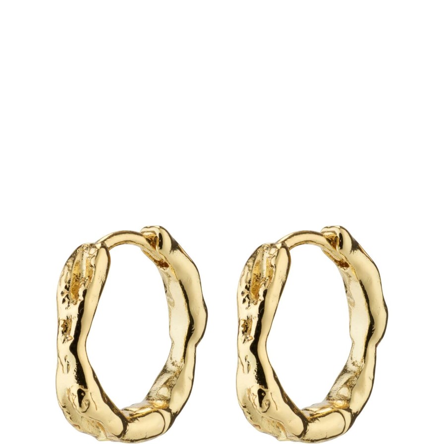 Pilgrim Pilgrim Eddy Gold Organic Small Hoop Earrings New