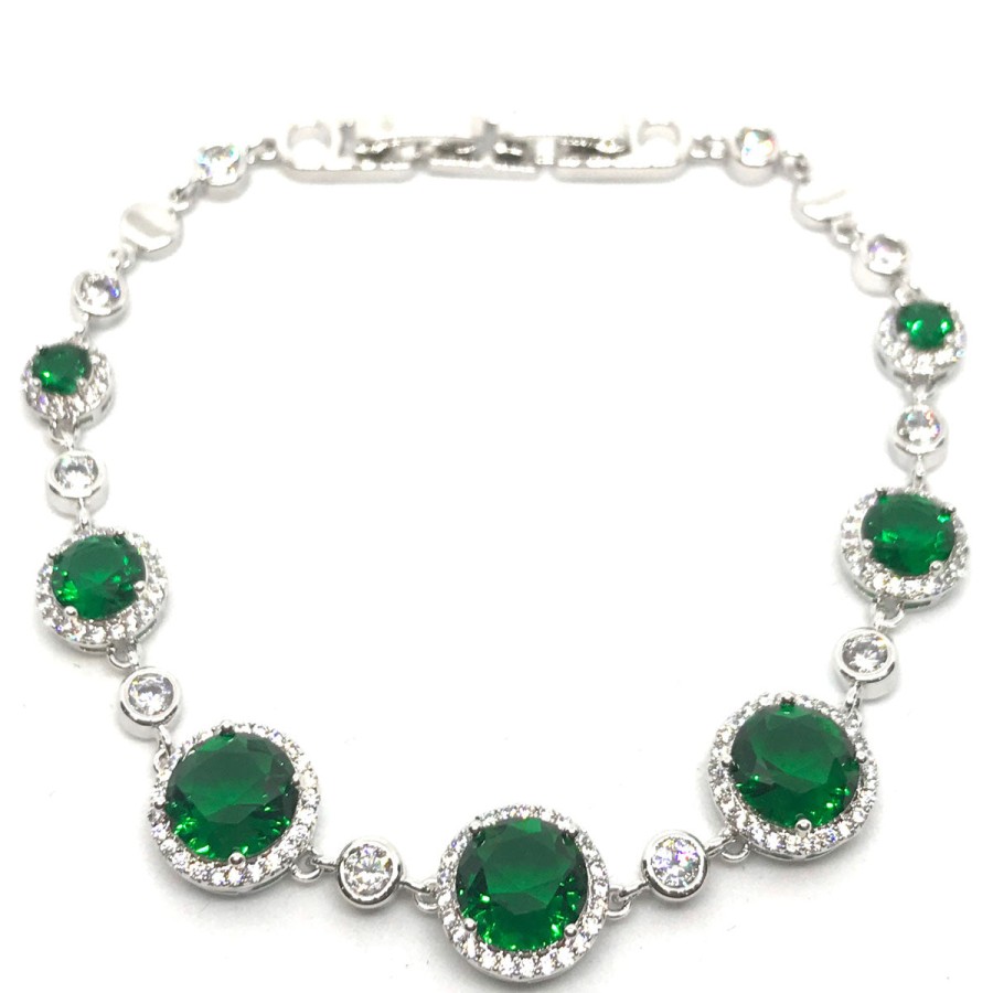 Absolute Absolute Silver & Emerald Bracelet Online