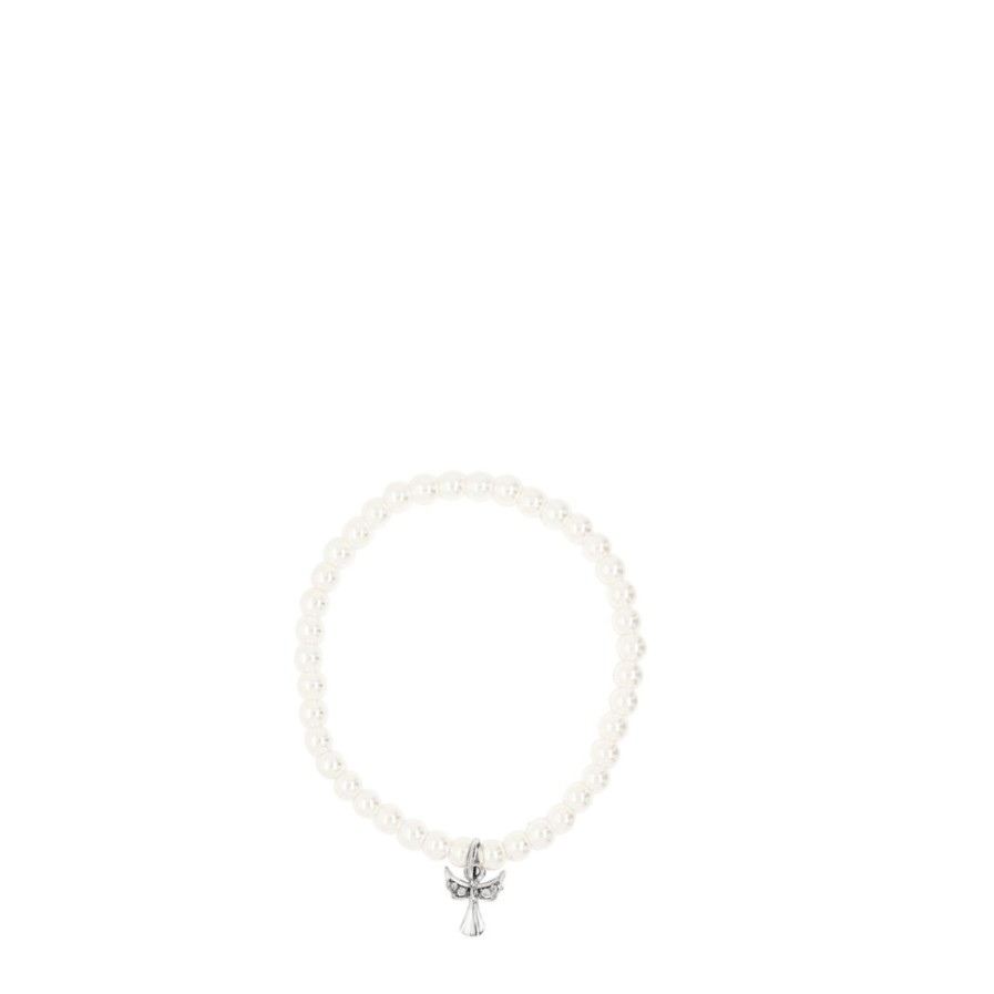 Absolute - Kids Absolute Kids Silver Pearl With Angel Bracelet New