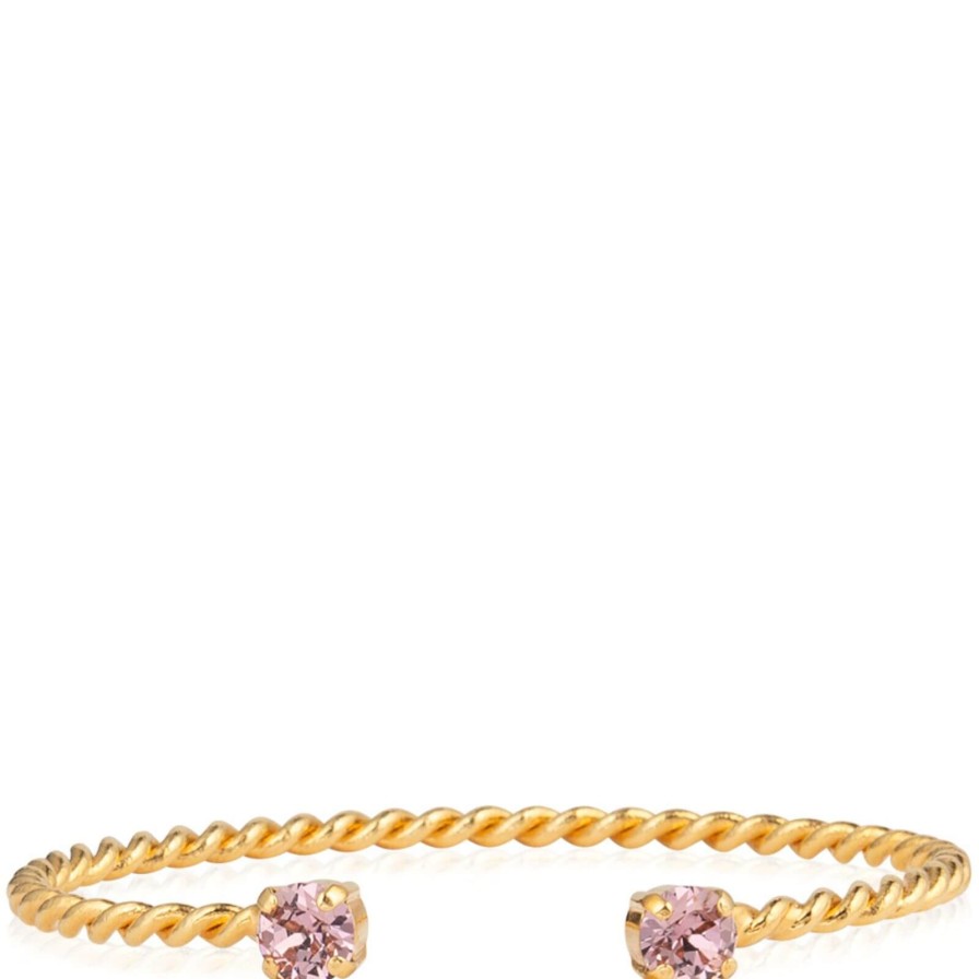 Caroline Svedbom Caroline Svedbom Gold Mini Twisted Bangle - Light Amethyst Clearance