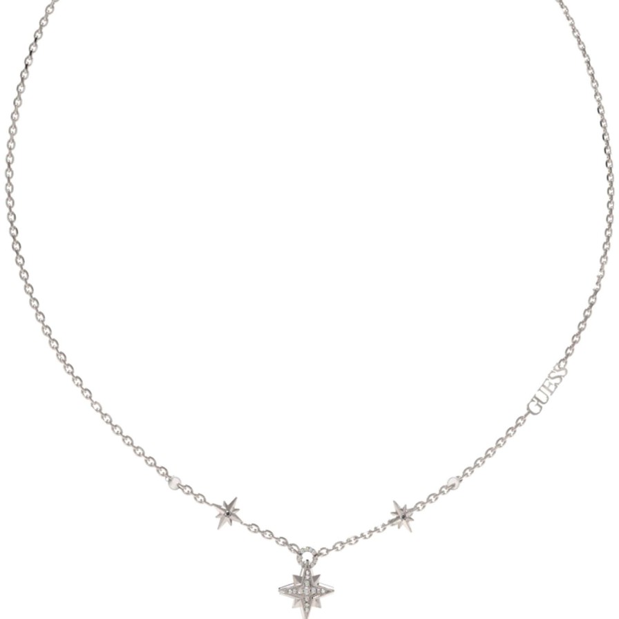 Guess Guess In The Sky Silver Star Charm Necklace Clearance