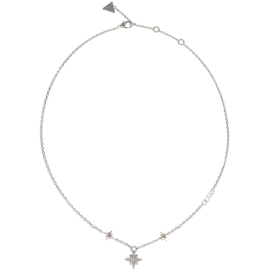 Guess Guess In The Sky Silver Star Charm Necklace Clearance