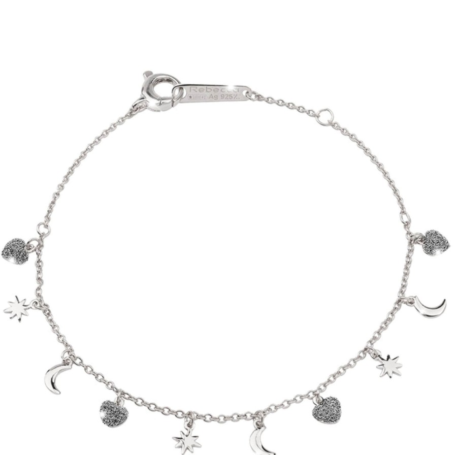 Rebecca Jolie Rebecca Jolie Star & Moon Silver Bracelet Wholesale