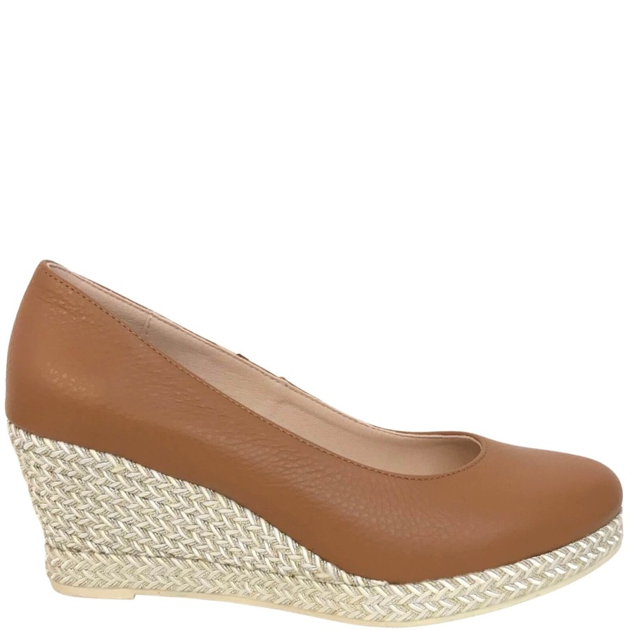 Jose Saenz Jose Saenz Tan Leather Wedge Shoes Online