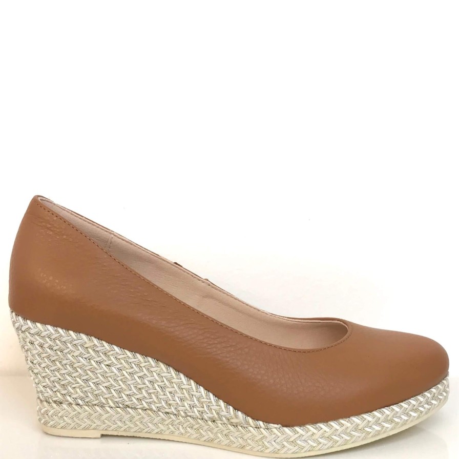 Jose Saenz Jose Saenz Tan Leather Wedge Shoes Online