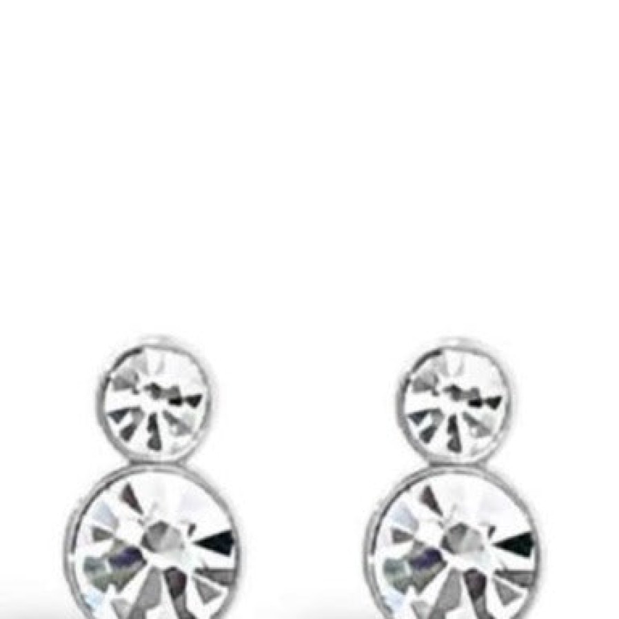 Absolute Absolute Silver Crystal Duo Stud Earrings Best