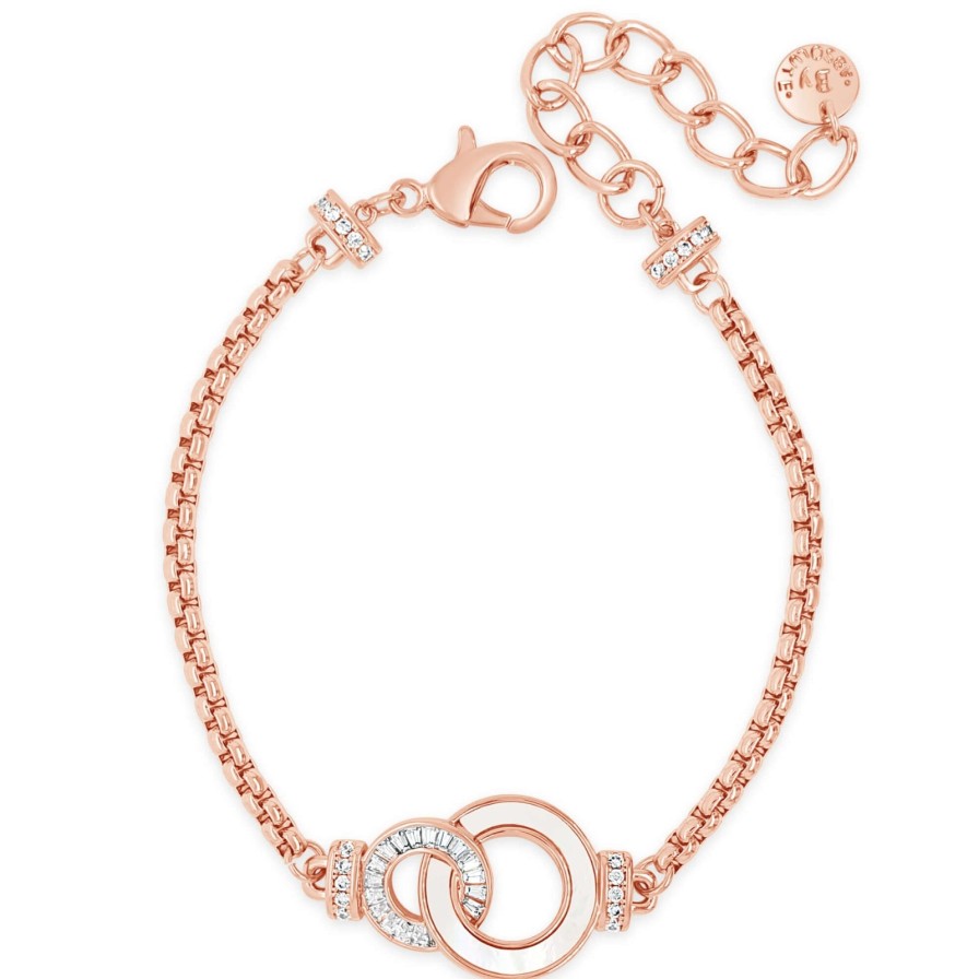 Absolute Absolute Rose Gold Sparkle Entwined Link Bracelet Hot