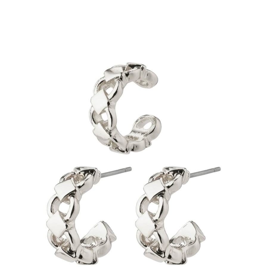 Pilgrim Pilgrim Desiree Silver Hoop Earrings & Cuff Wholesale