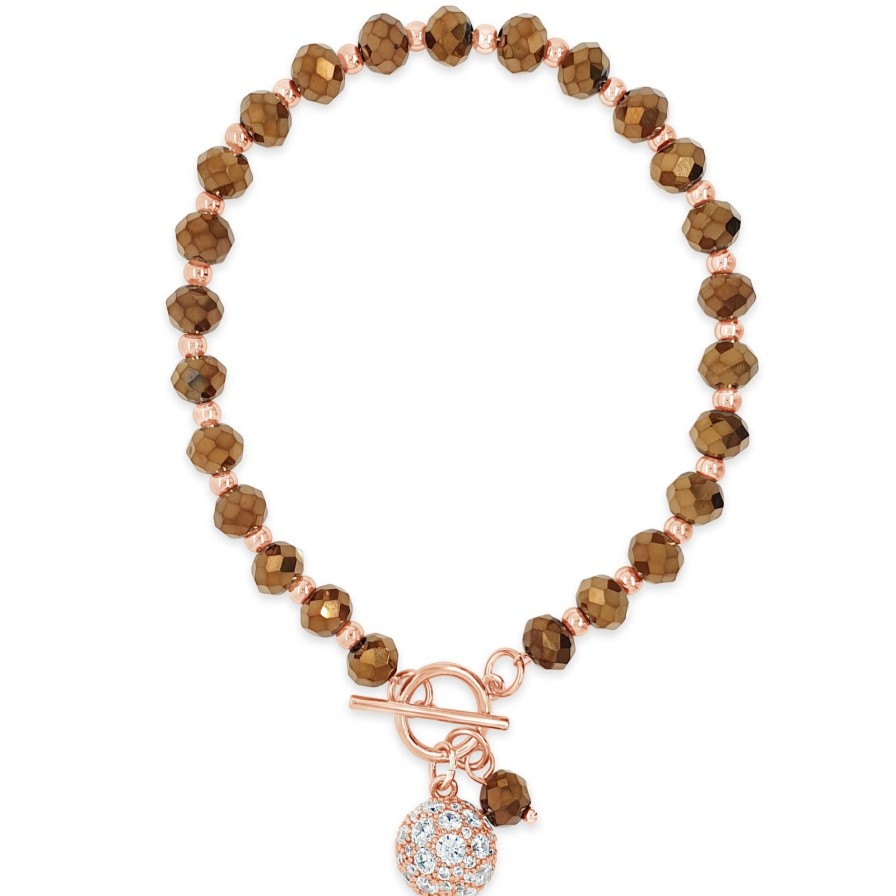 Absolute Absolute Rose Gold & Bronze Tbar Bracelet Wholesale