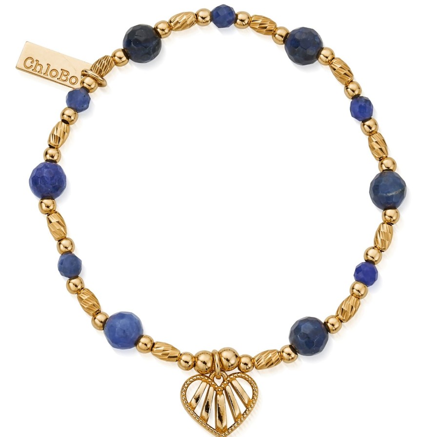 ChloBo Chlobo Heart Of Dreams Sodalite Bracelet - Gold Best