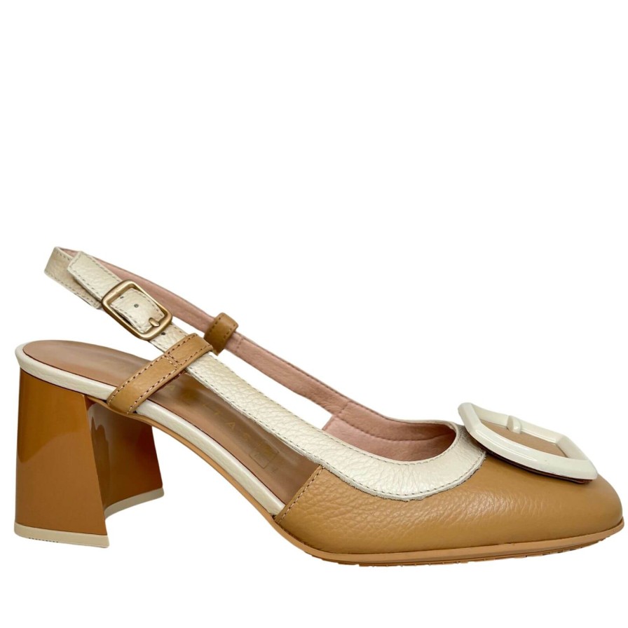 Hispanitas Hispanitas Tan & Cream Leather Heeled Shoes Wholesale