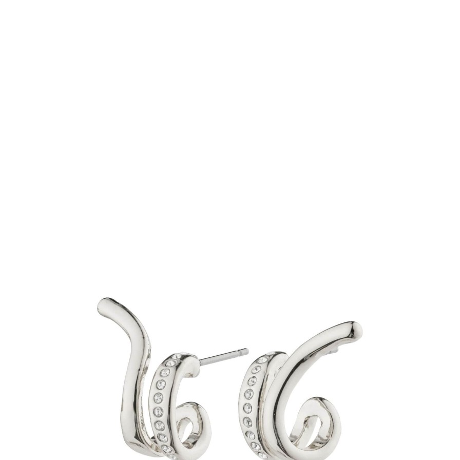 Pilgrim Pilgrim Nadine Silver Small Crystal Hoop Earrings Best