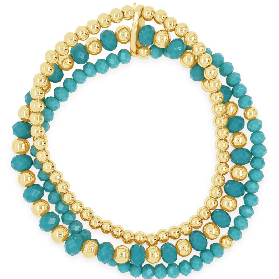 Absolute Absolute Gold & Turquoise Bead Bracelet Best