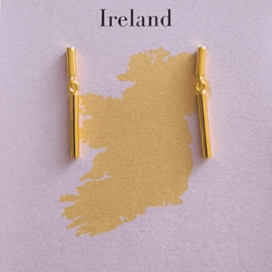 Vurchoo Vurchoo Ireland Gold Bar Drop Earrings Clearance