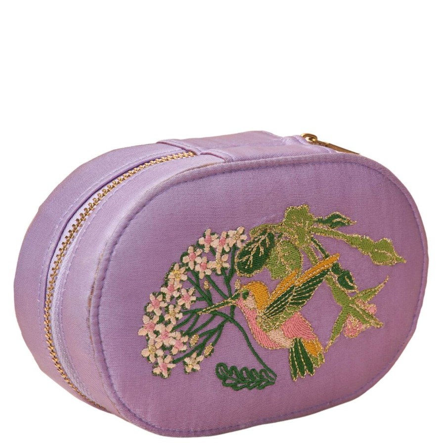 Powder Powder Hummingbird Lavender Oval Jewellery Box Online