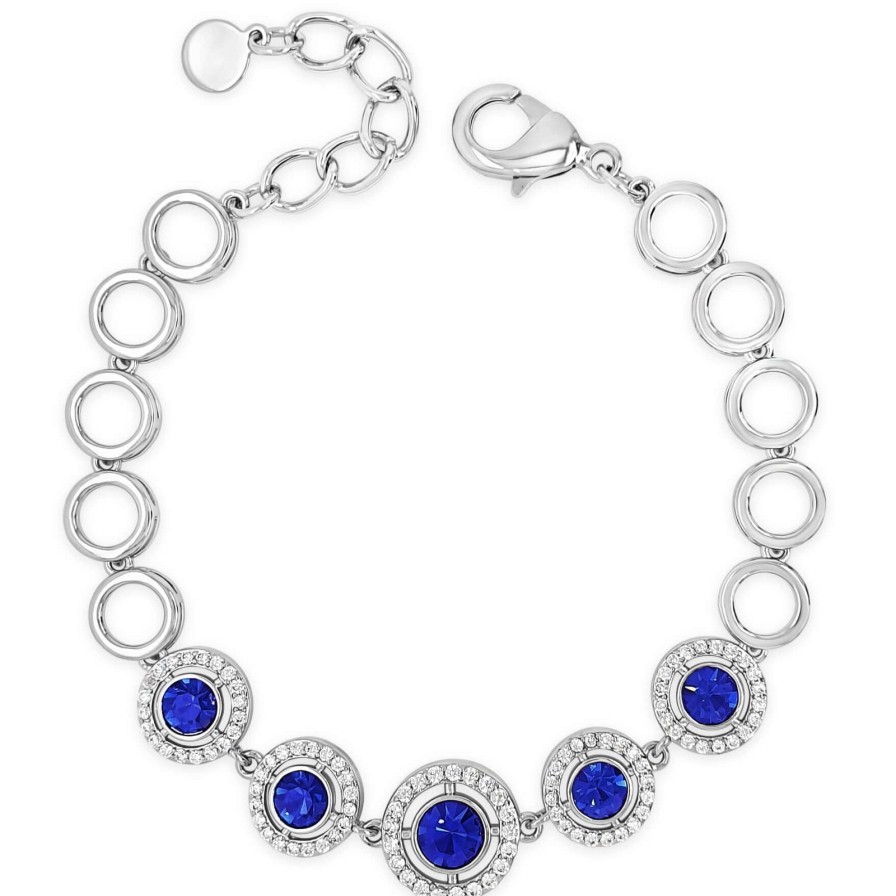 Absolute Absolute Midnight Blue Halo Design Silver Circles Bracelet Clearance