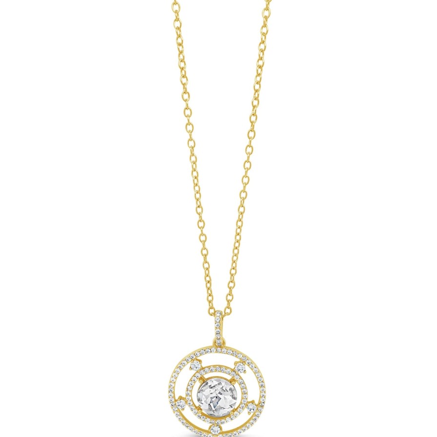 Absolute Absolute Gold & Clear Crystal Halo Pendant Necklace Best