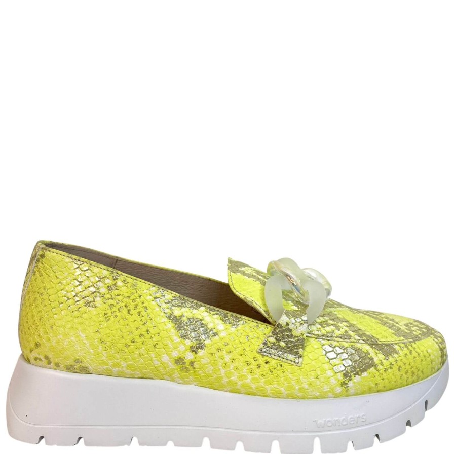 Wonders Wonders Lime Python Slip On Shoes Clearance