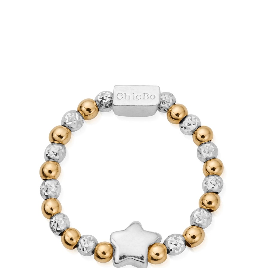 ChloBo Chlobo Inset Star Ring - Two Tone New