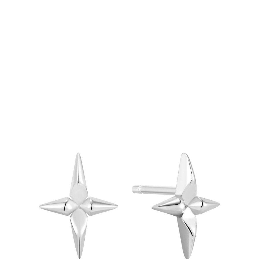 Ania Haie Ania Haie Polished Punk Silver Cross Stud Earrings Online