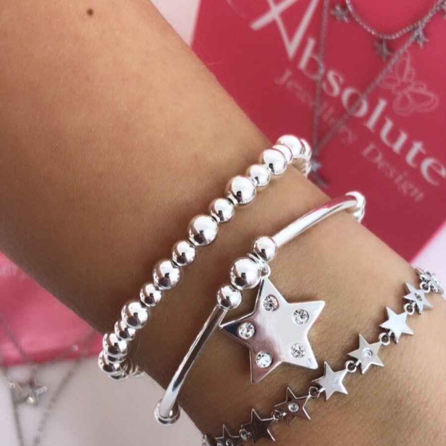 Absolute Absolute Star Beaded Bracelet - Silver Hot