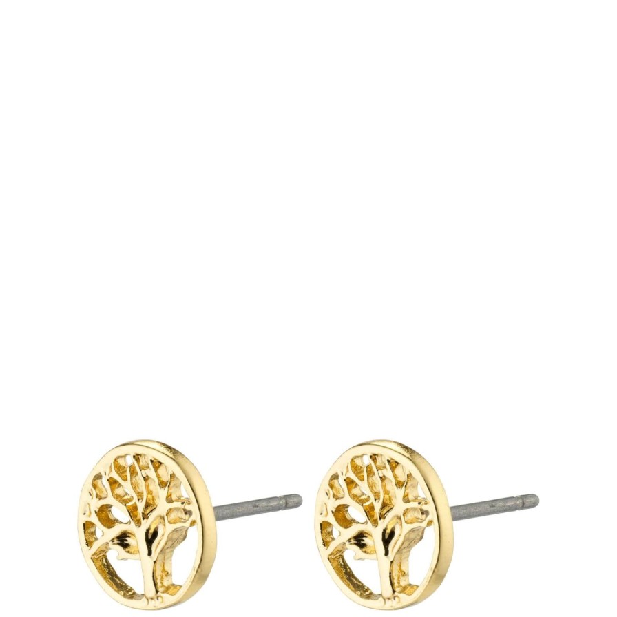 Pilgrim Pilgrim Iben Gold Tree Of Life Stud Earrings Wholesale