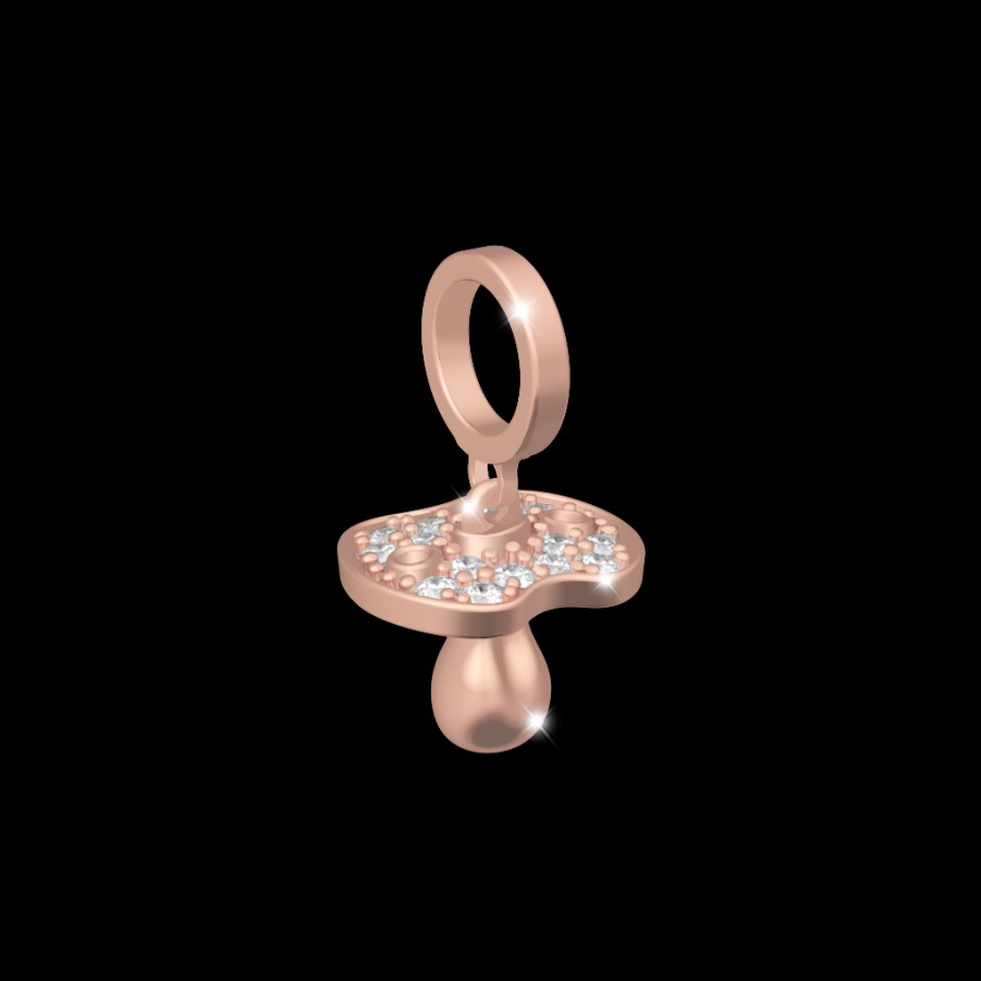 Rebecca My World Rebecca My World Rose Gold Pacifier Charm Wholesale