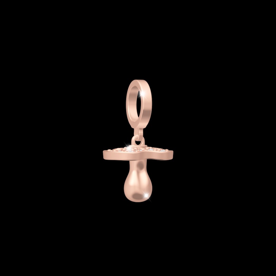 Rebecca My World Rebecca My World Rose Gold Pacifier Charm Wholesale