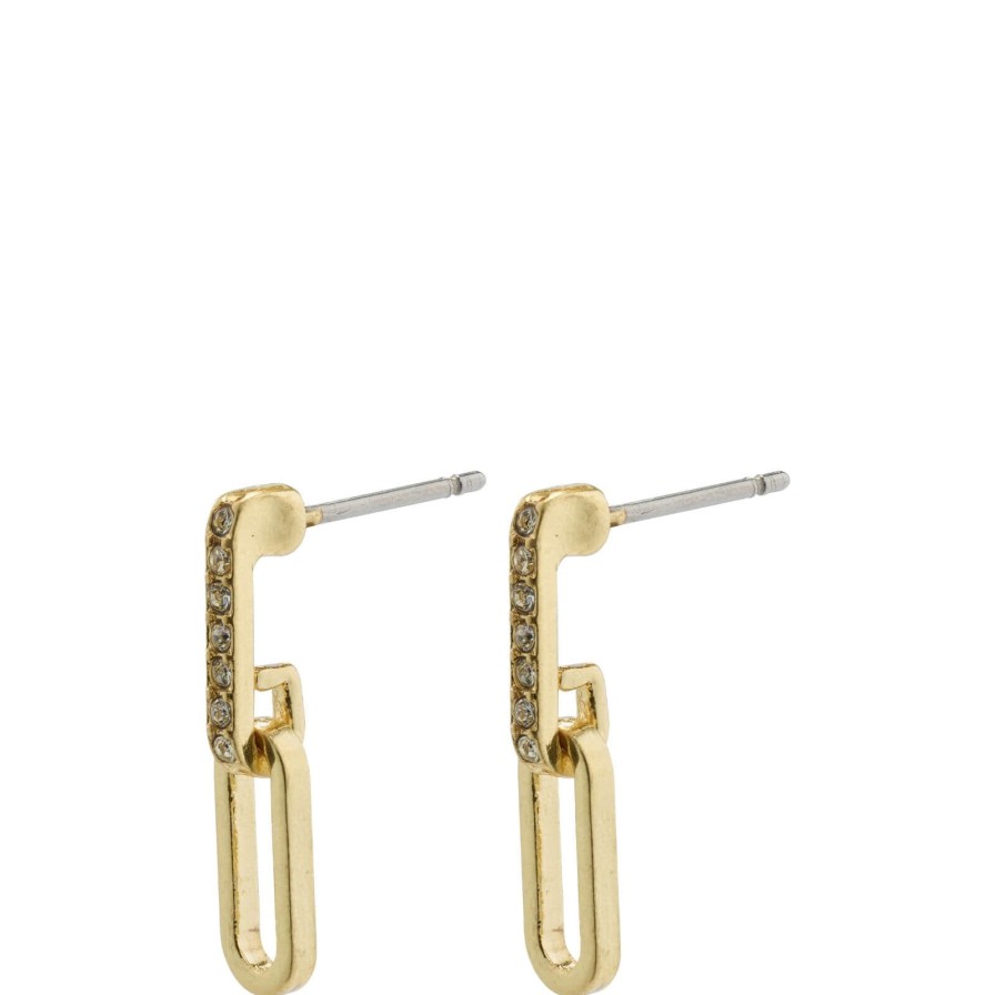 Pilgrim Pilgrim Elsie Gold Oval Link Drop Earrings Best