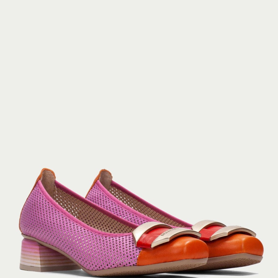 Hispanitas Hispanitas Pink Colourblock Leather Pumps Clearance