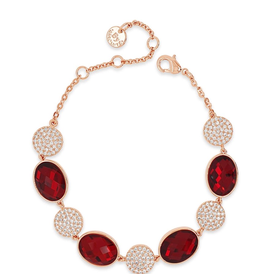 Absolute Absolute Rose Gold Red Oval Bracelet Online