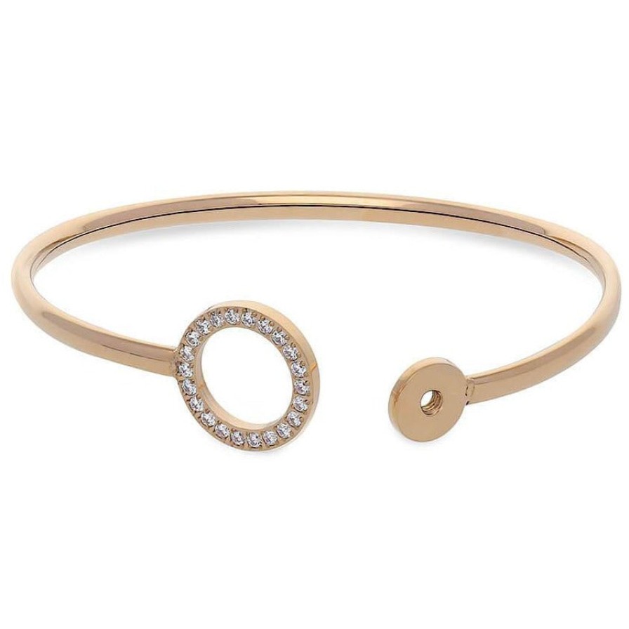 Qudo Qudo Cassine Gold Crystal Bangle Clearance