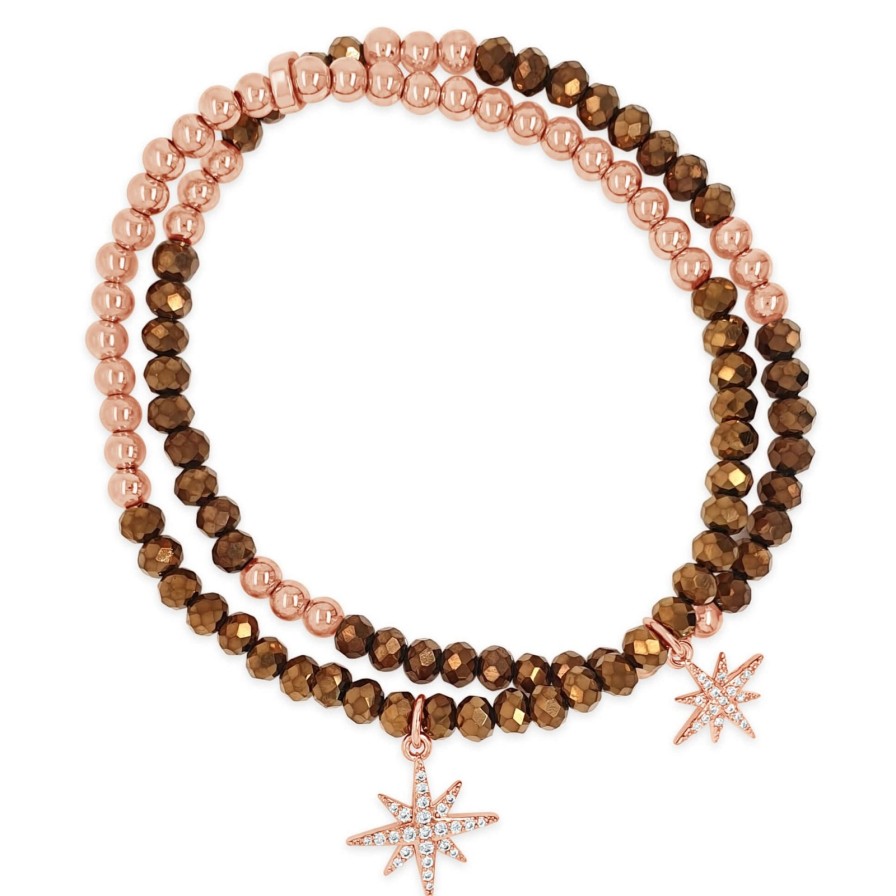 Absolute Absolute Rose Gold & Bronze Star Bracelet New